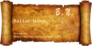 Ballai Ninon névjegykártya